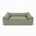 Nino Corduroy Dog Basket Bed with Removable Cover – Olive Green, S